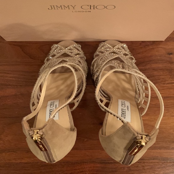 Jimmy Choo Kallai Suede and Crystal Heels - Picture 5 of 8